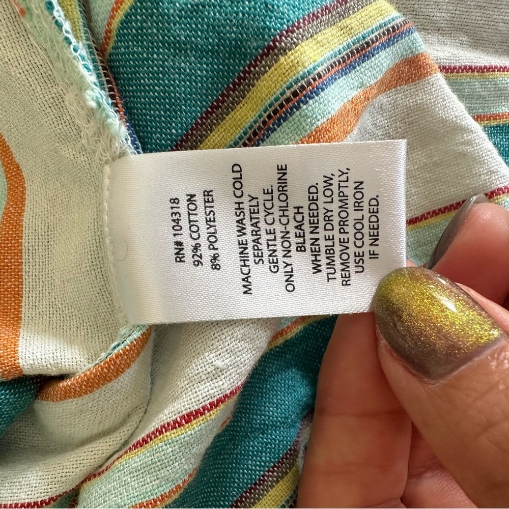 Boho Multicolor Stripe Sleeveless Summer Maxi Dress Medium 🔥 - Picture 7 of 12
